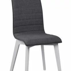 Gracy Tuoli Tummanharmaa Verhoilu, Valkoinen Jalka