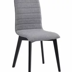 Gracy Tuoli Vaaleanharmaa Verhoilu, Musta Jalka