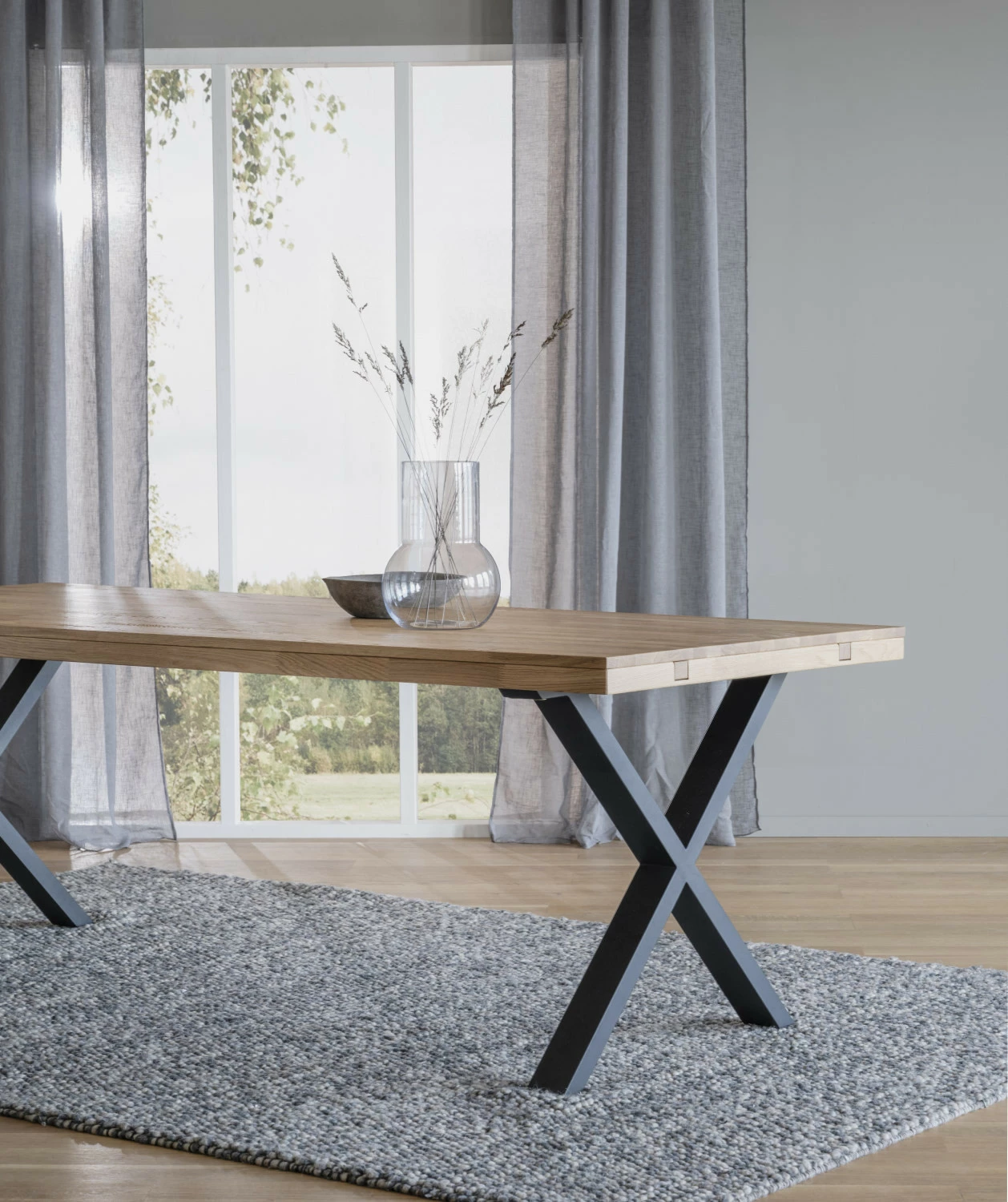 Rowico Brooklyn Ruokapöytä 220x95 Tammi, X-jalalla - Image 3