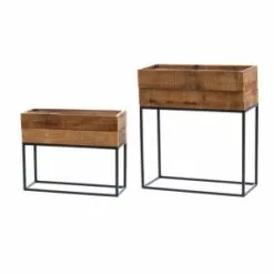 4Living Country Kukkalaatikko-setti, Ruskea/musta Jalka