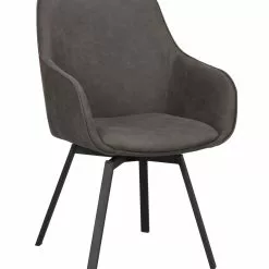 Pyörivä Tuoli Alison Käsinojilla Harmaa Mikrokuitukangas