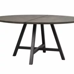 Rowico Carradale Pyöreä Ruokapöytä 150 Cm, Ruskea Tammi/musta A-jalka