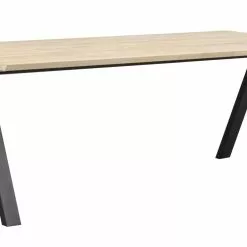 Rowico Carradale Ruokapöytä 220*100 Cm, Valkopesty/musta V-jalka