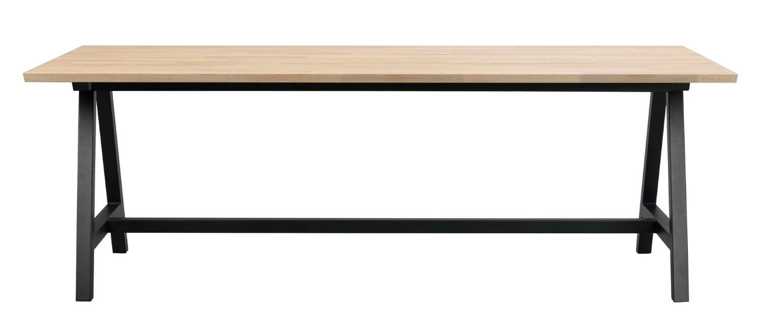 Rowico Carradale Ruokapöytä 220*100 Cm, Valkopesty/musta A-jalka - Image 2