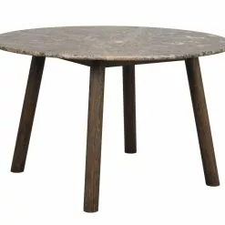 Rowico Taransay Pyöreä Pöytä Ø 125 Cm Ruskea Marmorikansi / Ruskeat Jalat